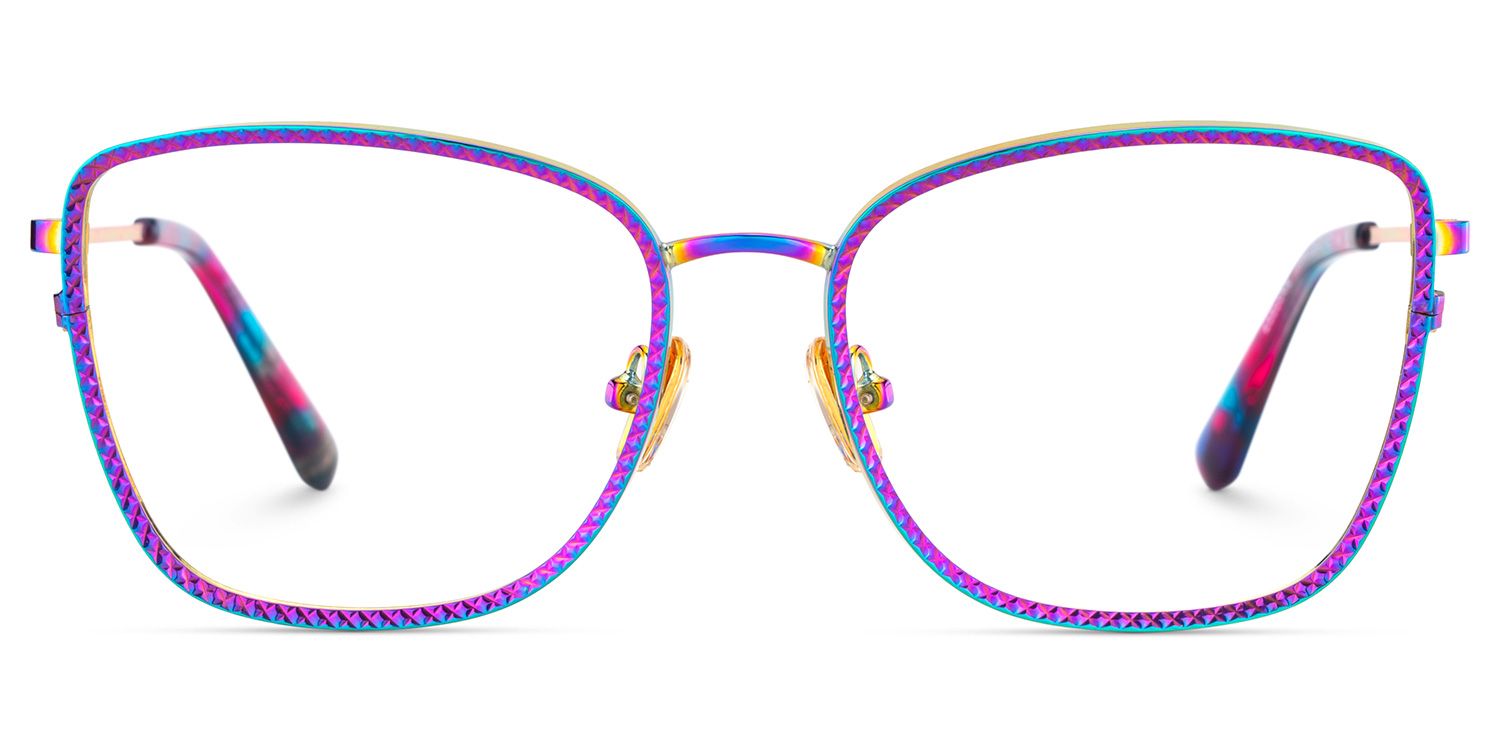 Ronan Eyeglasses in Rectangle Iridescent Frame | ZEELOOL UK0