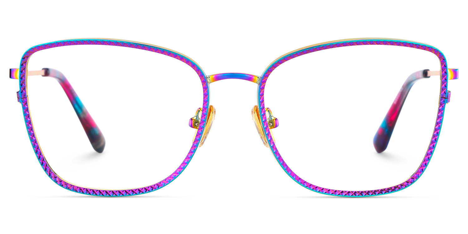 Ronan Eyeglasses in Rectangle Iridescent Frame | ZEELOOL UK0