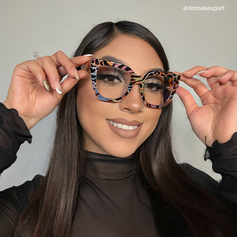 Ruby Leopard Print Fashion Square Frame Glasses | ZEELOOL5