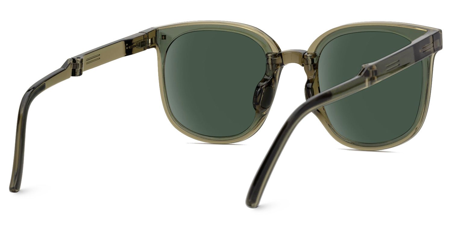 Sulaika Green Square Polarized Sunglasses for Driving | ZEELOOL UK4