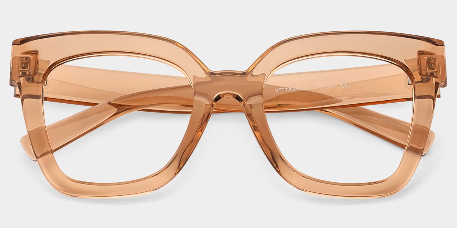 Malcolm Square Clear Beige Frame Glasses | ZEELOOL UK1
