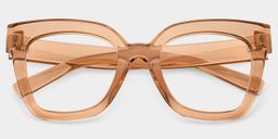 Malcolm Square Beige-Clear Glasses1