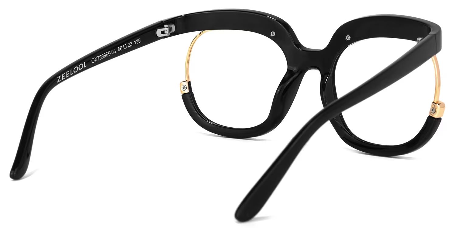 Darice Thick Round Black Frame Glasses | ZEELOOL UK3