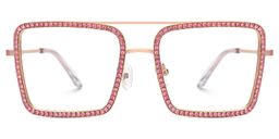 Diva Rose Gold Square Glasses2