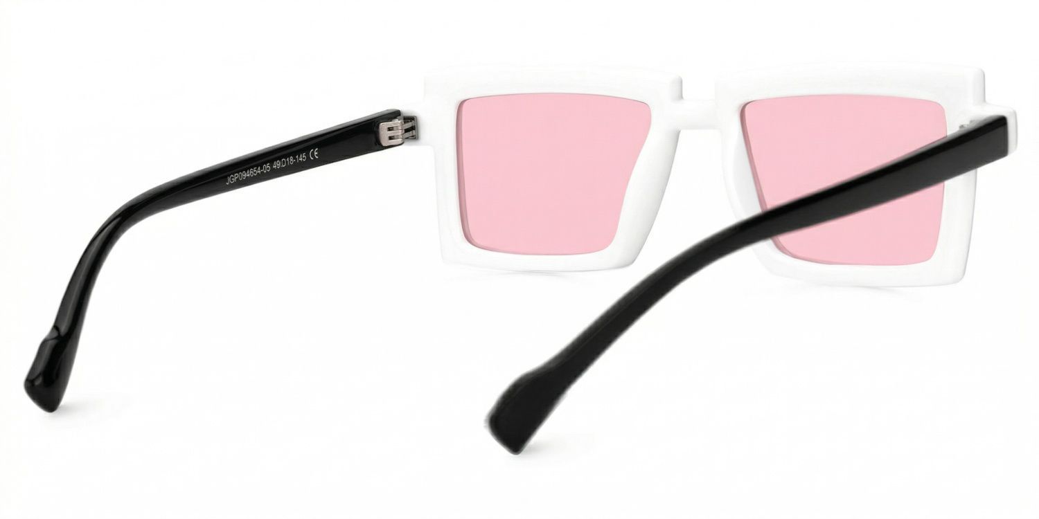 Zephyr White Cyberpunk Rectangle Frame Glasses | Zeelool3