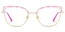 Beau Cat eye Pink Gold Glasses1