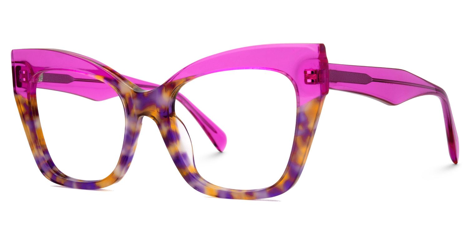Conrad Purple and Tortoise Glasses in Cateye Wide Frame Design1