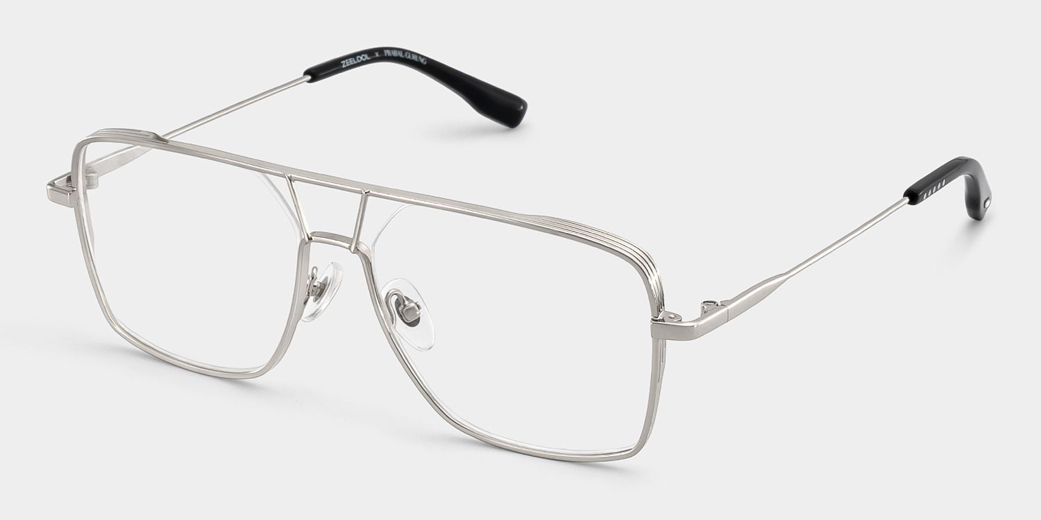 Debbie Silver Metal Frame Aviator Glasses | ZEELOOL x Prabal Gurun3