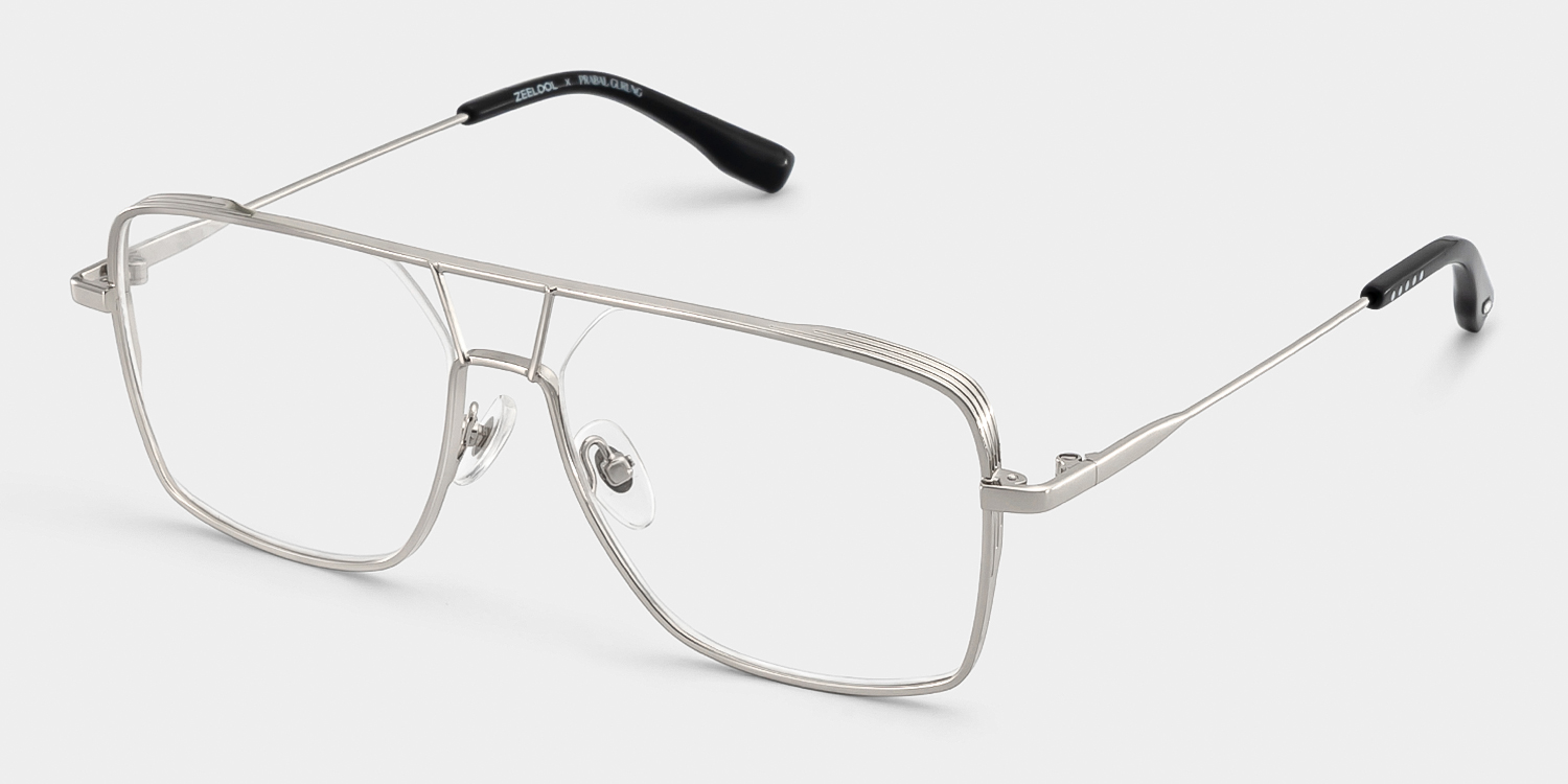 Angular rectangular aviators with a graphic edge.3