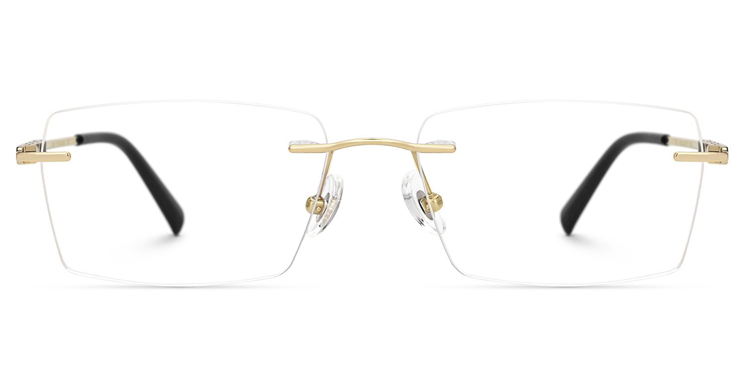 Dinny Rectangle Gold Frame Glasses | ZEELOOL UK0