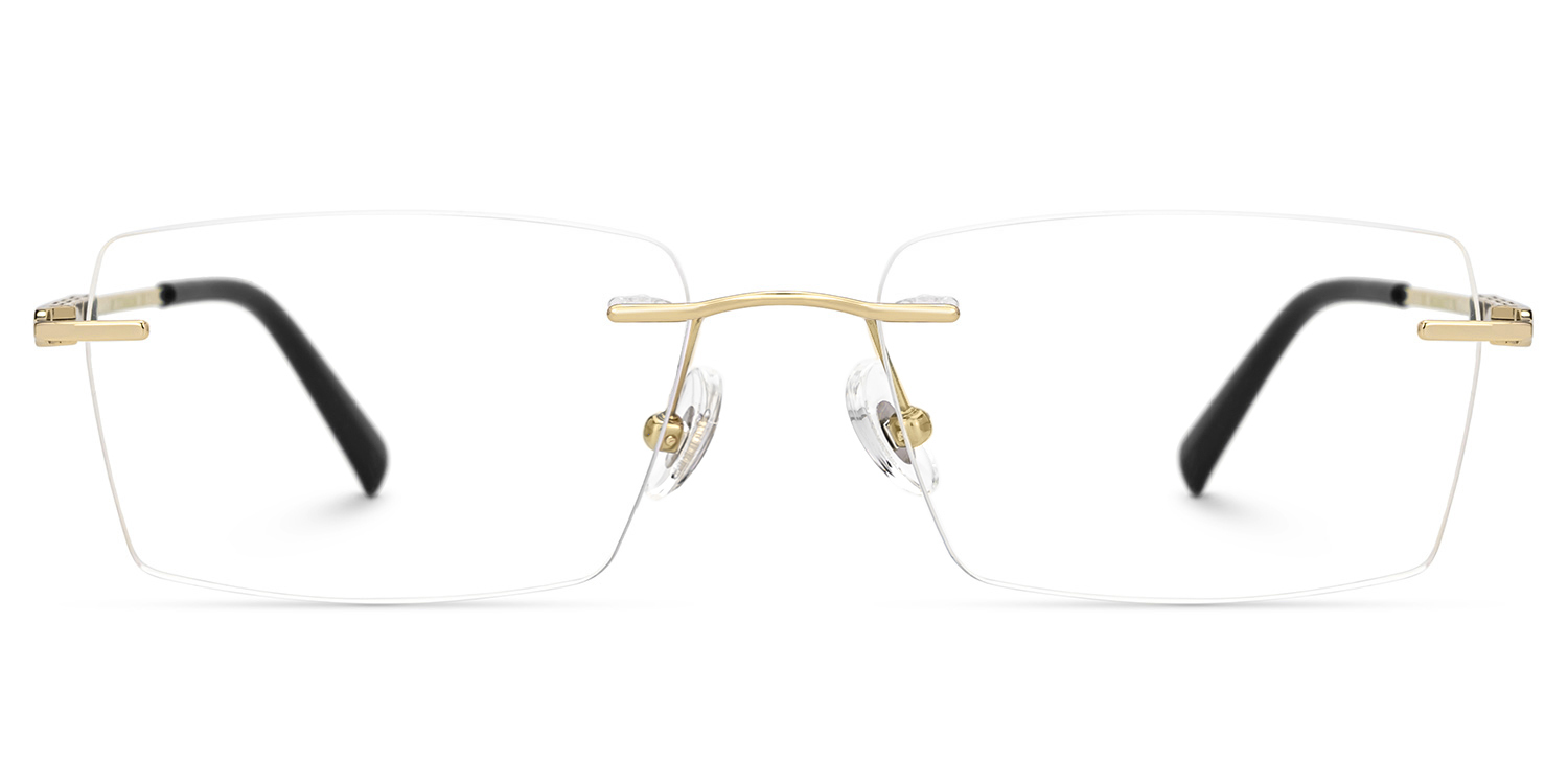 Dinny Rectangle Gold Frame Glasses | ZEELOOL UK0