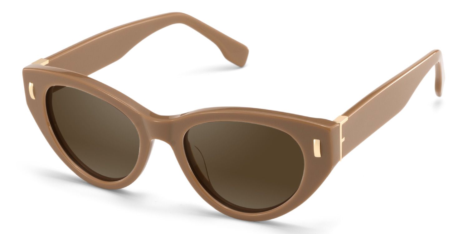 Azura Cat Eye Sunglasses with Acetate Brown Frames | ZEELOOL CA2