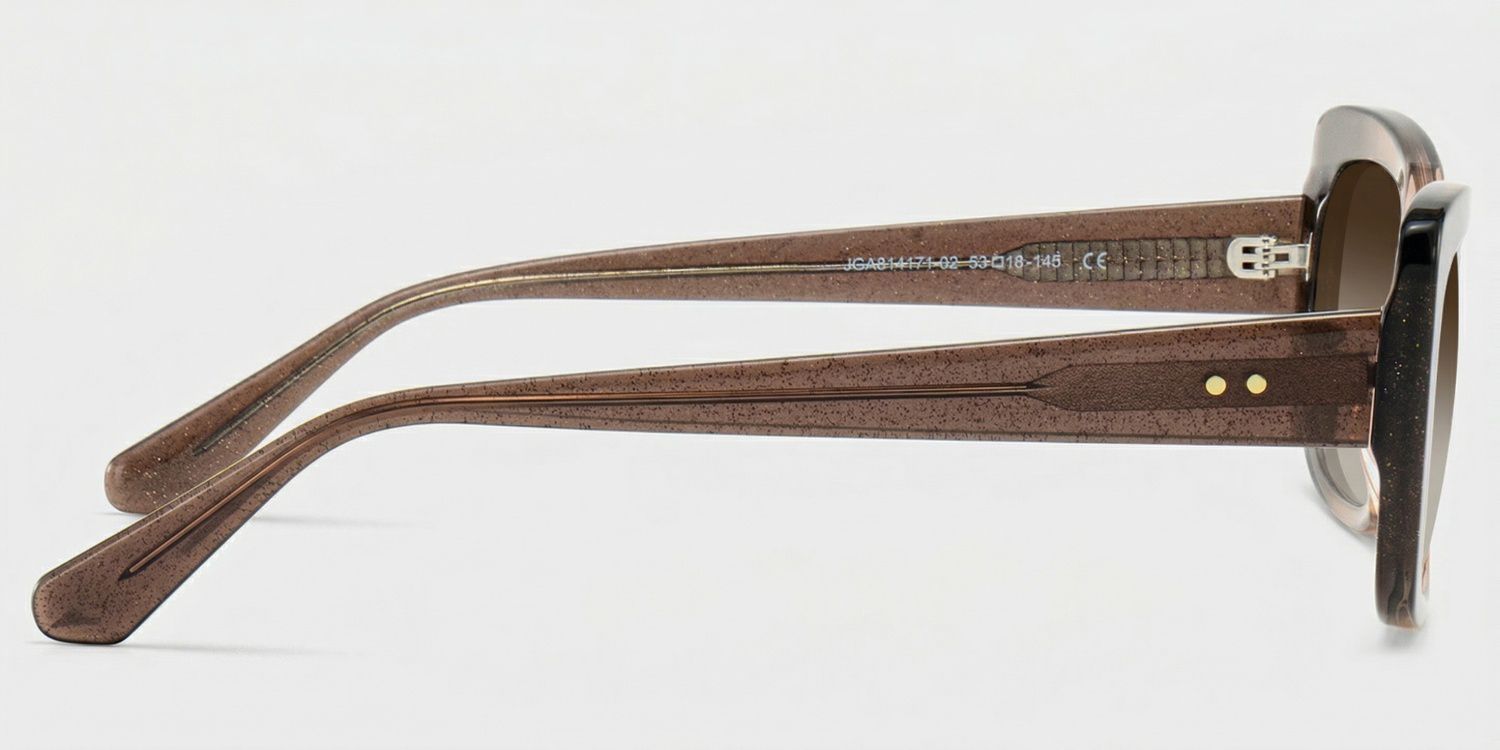 Leona Rectangle Brown Omber Glasses with Glittering Powder | ZEELOOL3