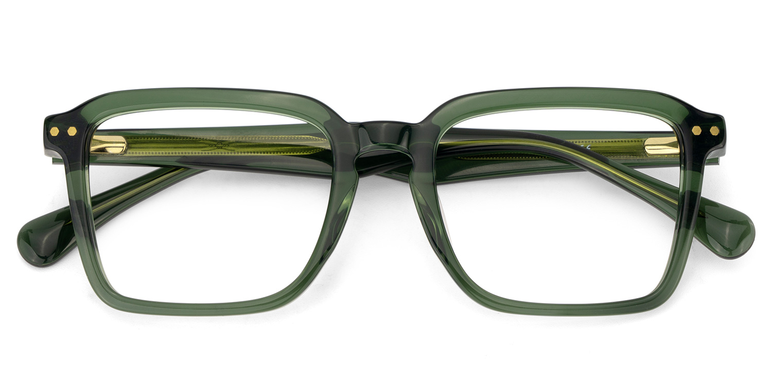 Vickerie Thin Green Glasses in Square Design | ZEELOOL UK2