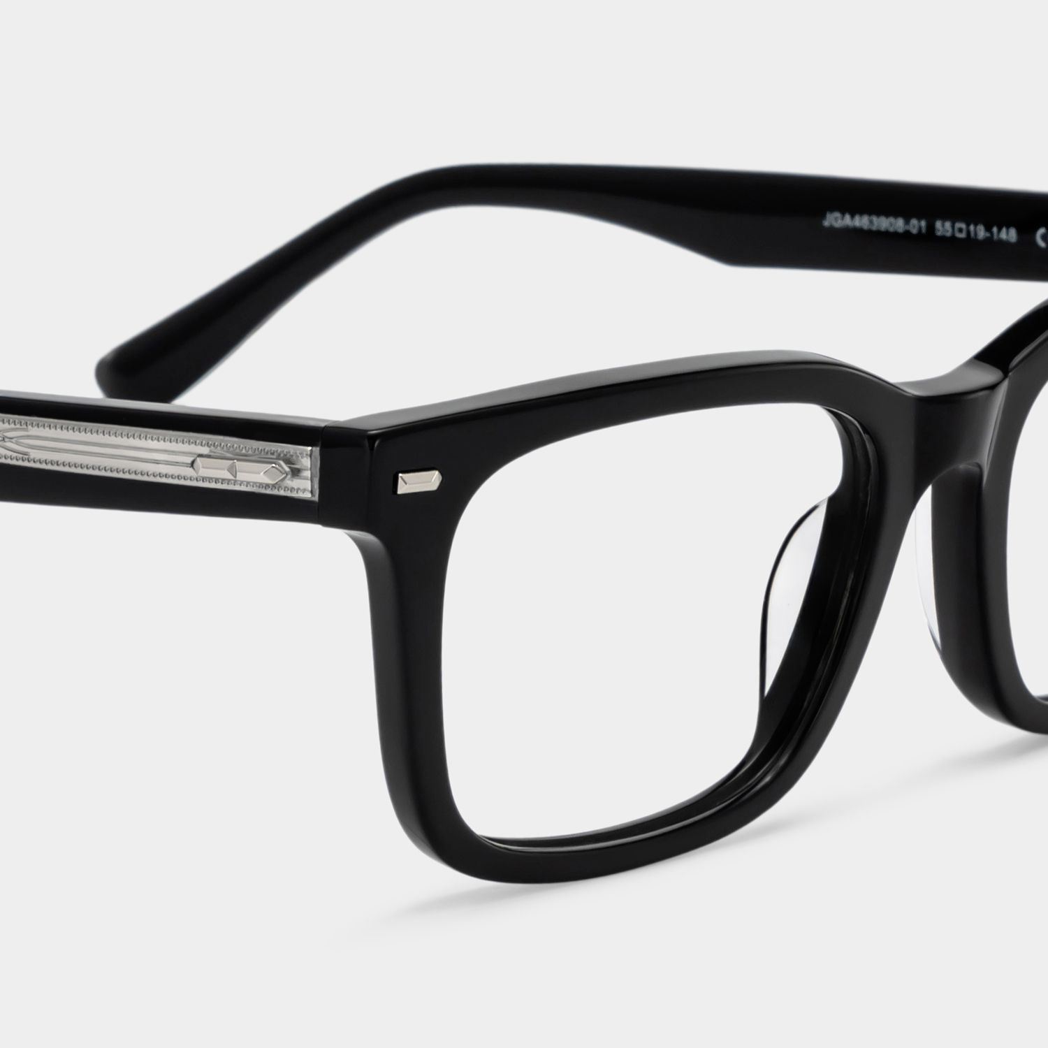 Patrick Thick Black Rectangle Glasses for Men | ZEELOOL5