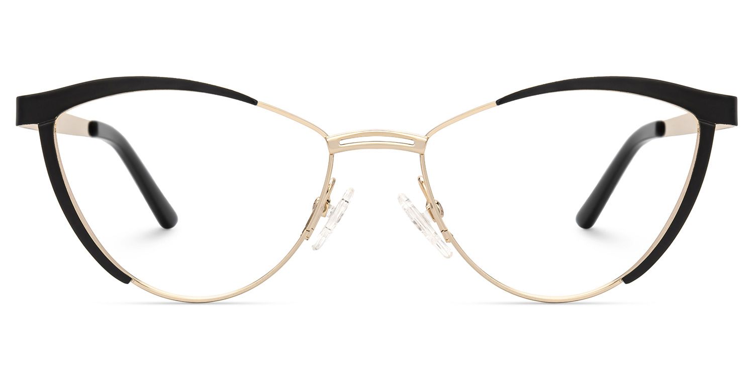Sydney Cat Eye Metal  Black Frame Glasses | ZEELOOL UK0