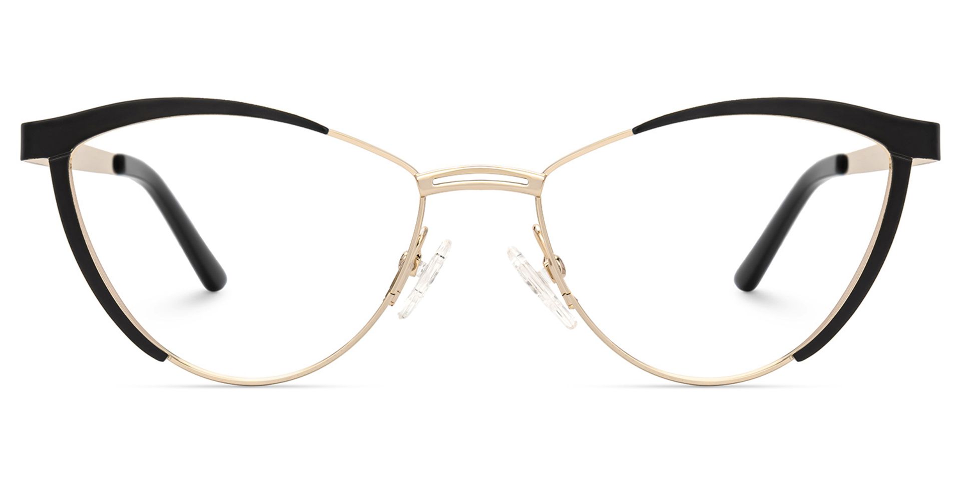 Sydney Cat Eye Metal  Black Frame Glasses | ZEELOOL UK0