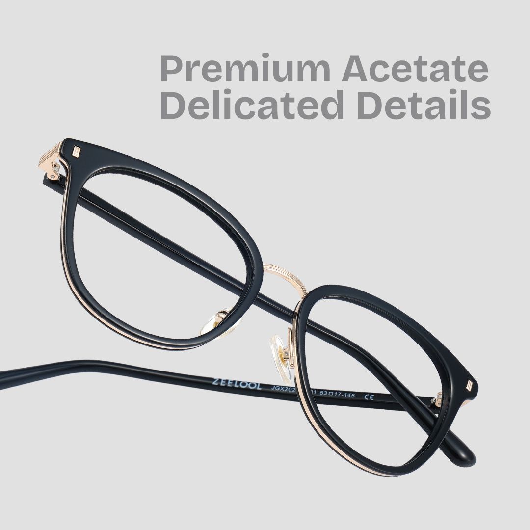 Caden Eyeglasses in Round Black Frame | ZEELOOL UK1