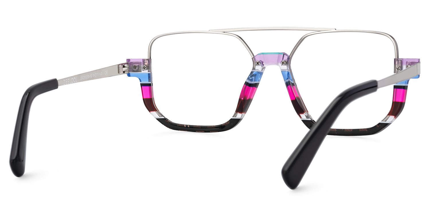 Multicolor Strip Aviator Spectacles Frames - Oromiya on Sale | ZEELOOL UK4
