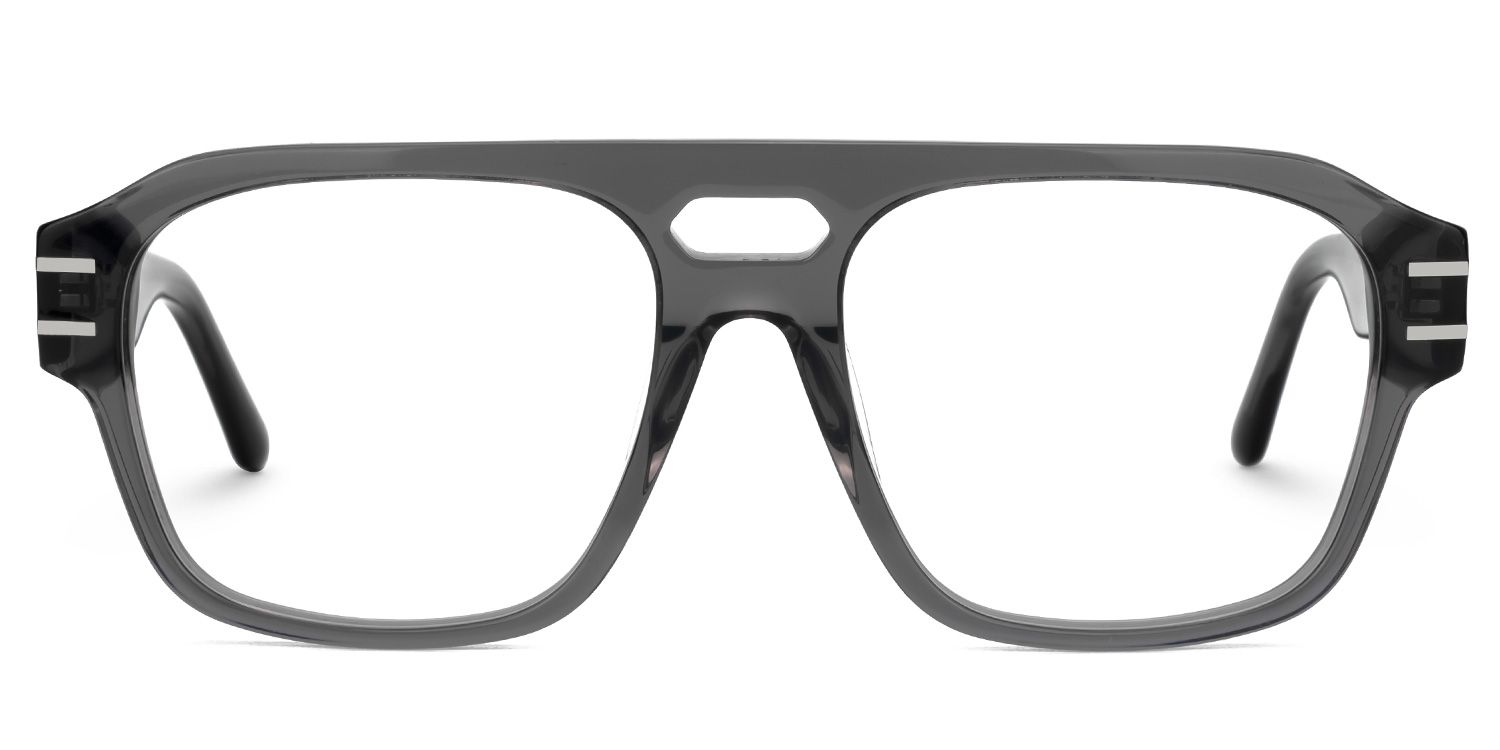 Haque Gray Eyeglasses with Aviator Shape | ZEELOOL UK0