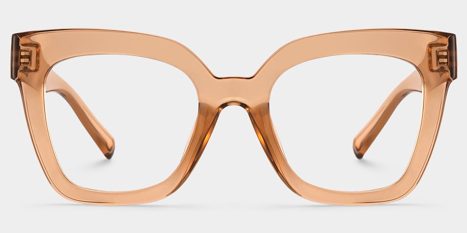 Malcolm Square Clear Beige Frame Glasses | ZEELOOL UK0