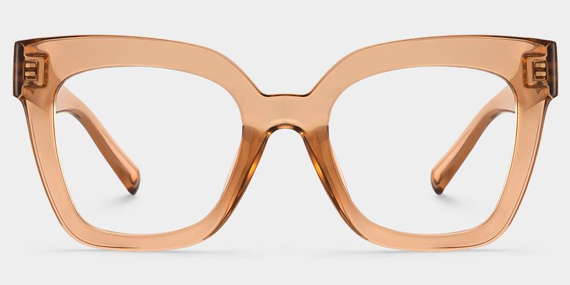 Malcolm Square Beige-Clear Glasses