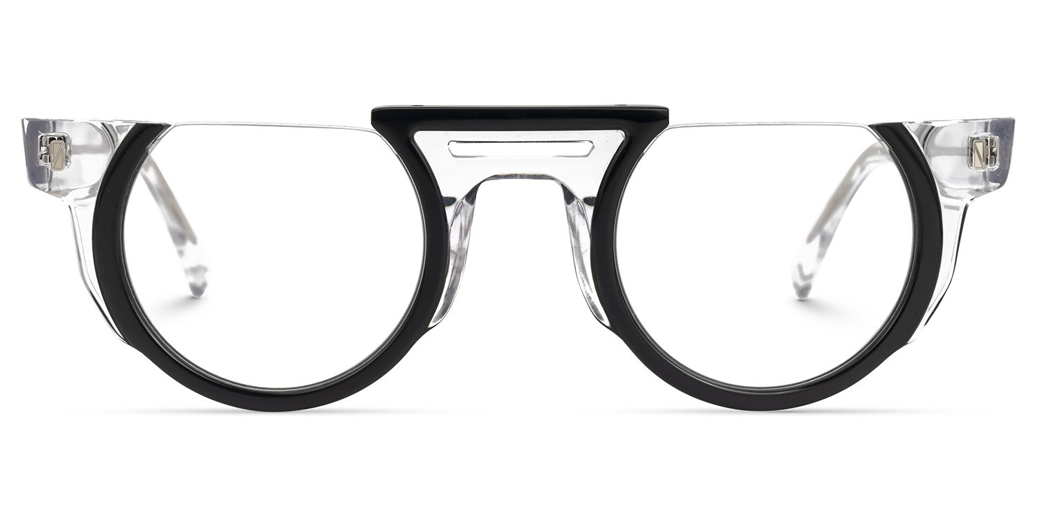 Mastin Round Black Glasses0