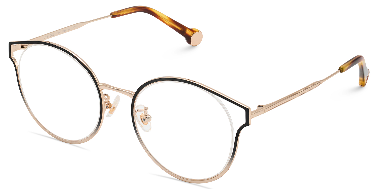 Yaselie Cateye Black Gold Glasses