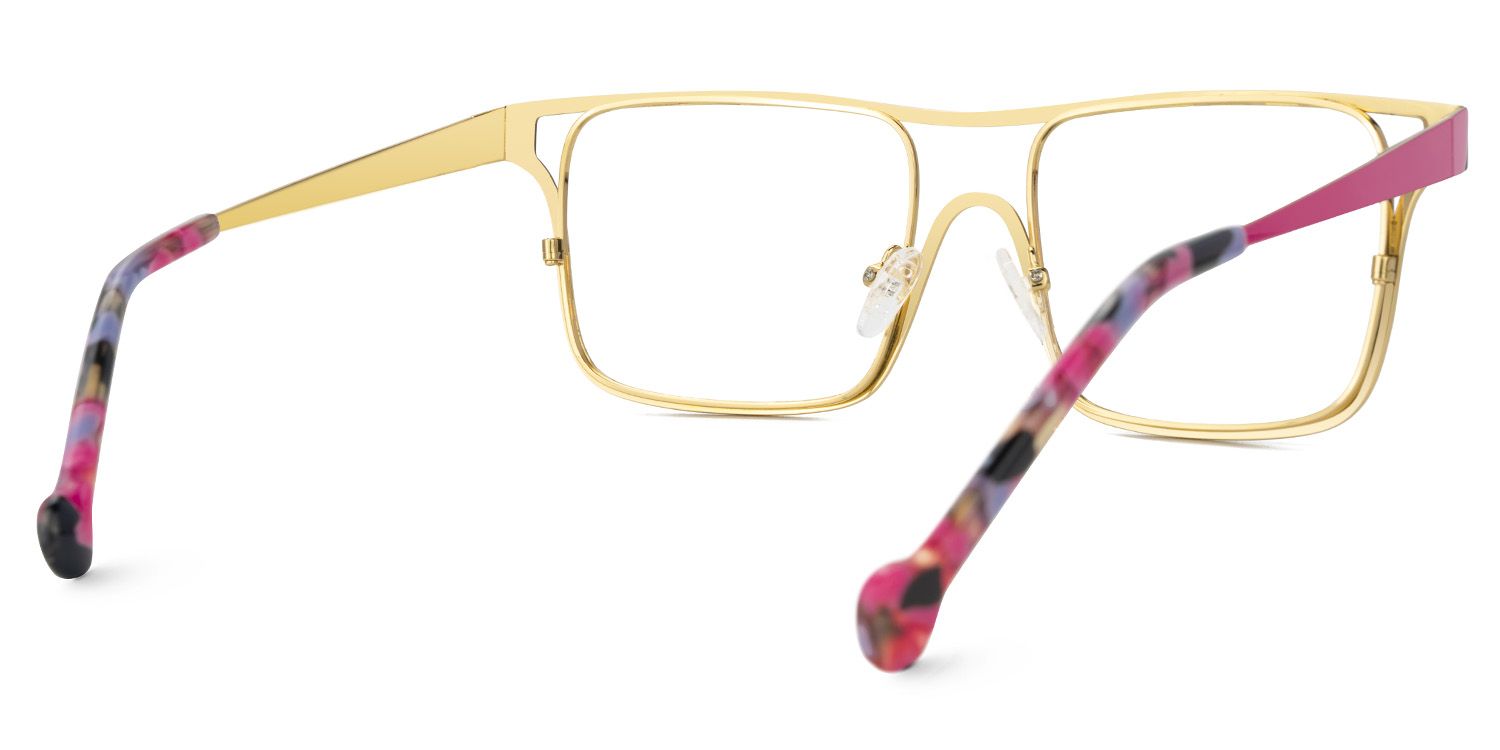 Nova Wide Rose Gold Glasses with Rectangle Frames | ZEELOOL UK3