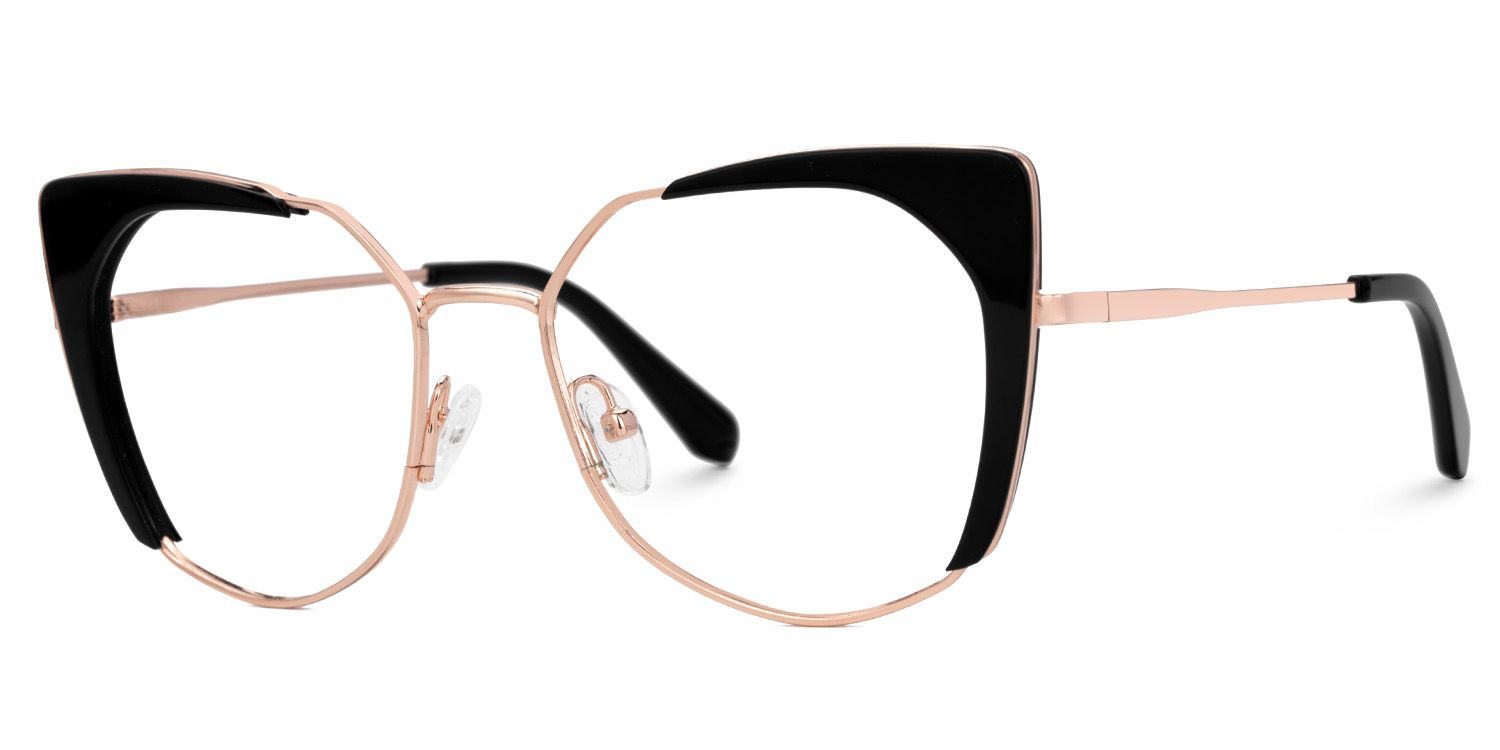 Ketty Prescription Black Frame Cateye Glasses | ZEELOOL UK1
