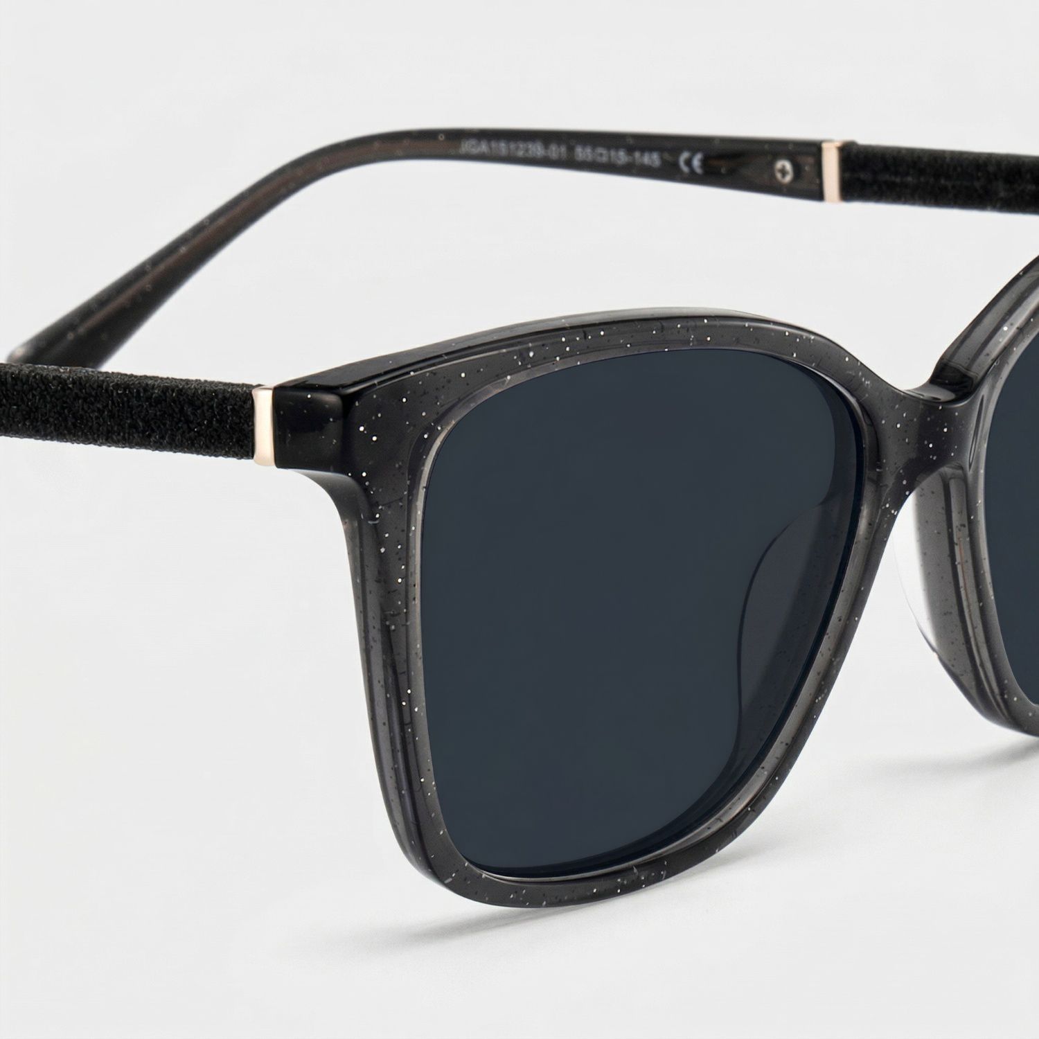 Finnian Square Black Glitter Glasses Frames for Women | ZEELOOL4