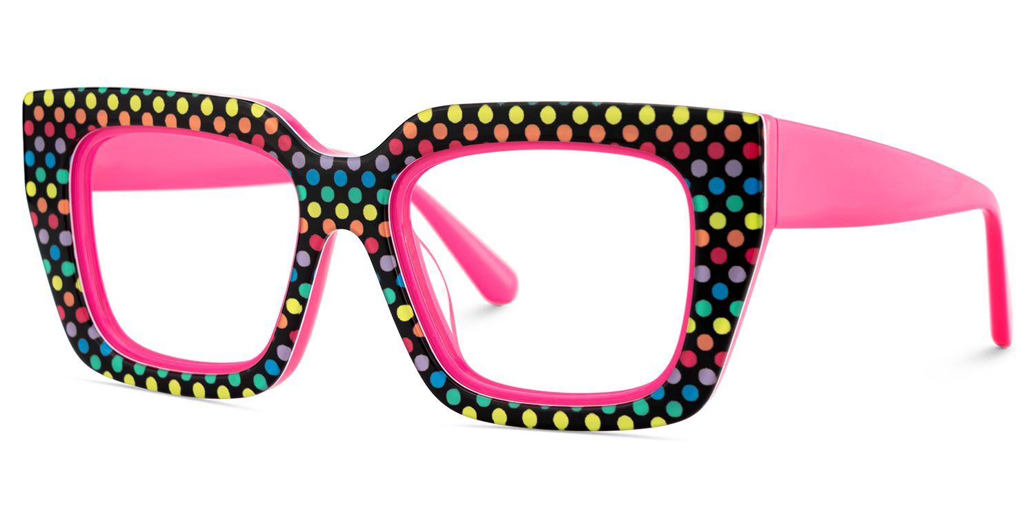 Kent Acetate Rainbow Frame Glasses with Square Shape | ZEELOOL UK4