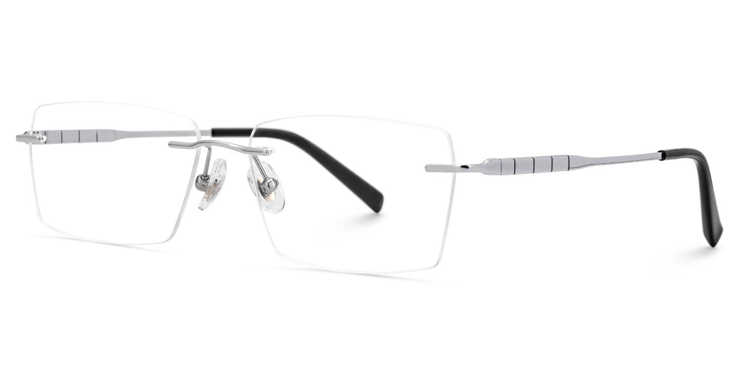Dinny Rectangle Silver Frame Glasses | ZEELOOL UK1