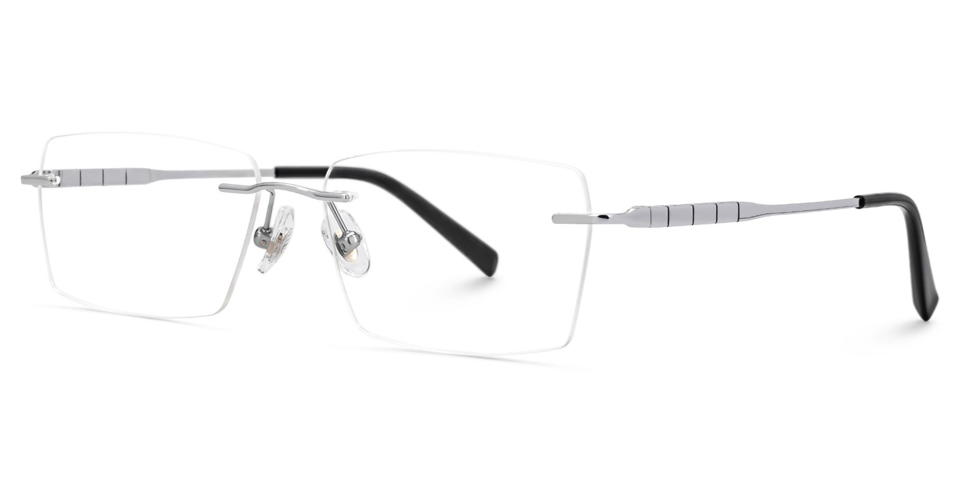 Dinny Rectangle Silver Frame Glasses | ZEELOOL UK1