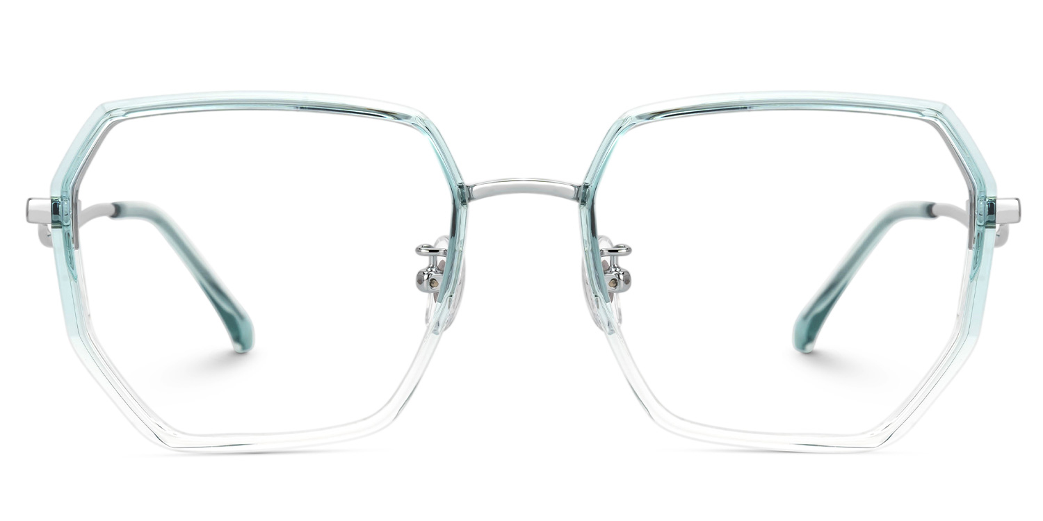 Javonia Blue Geometric Frame Glasses Online | ZEELOOL UK0