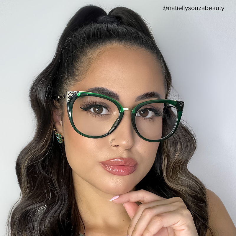 ZEELOOL Dalton Cat Eye Dark Green Glasses