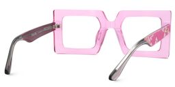 Tiffaney Square Transparent Pink Glasses5