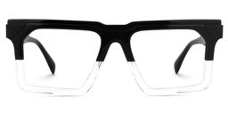 Lebar Square Black-Clear Glasses0