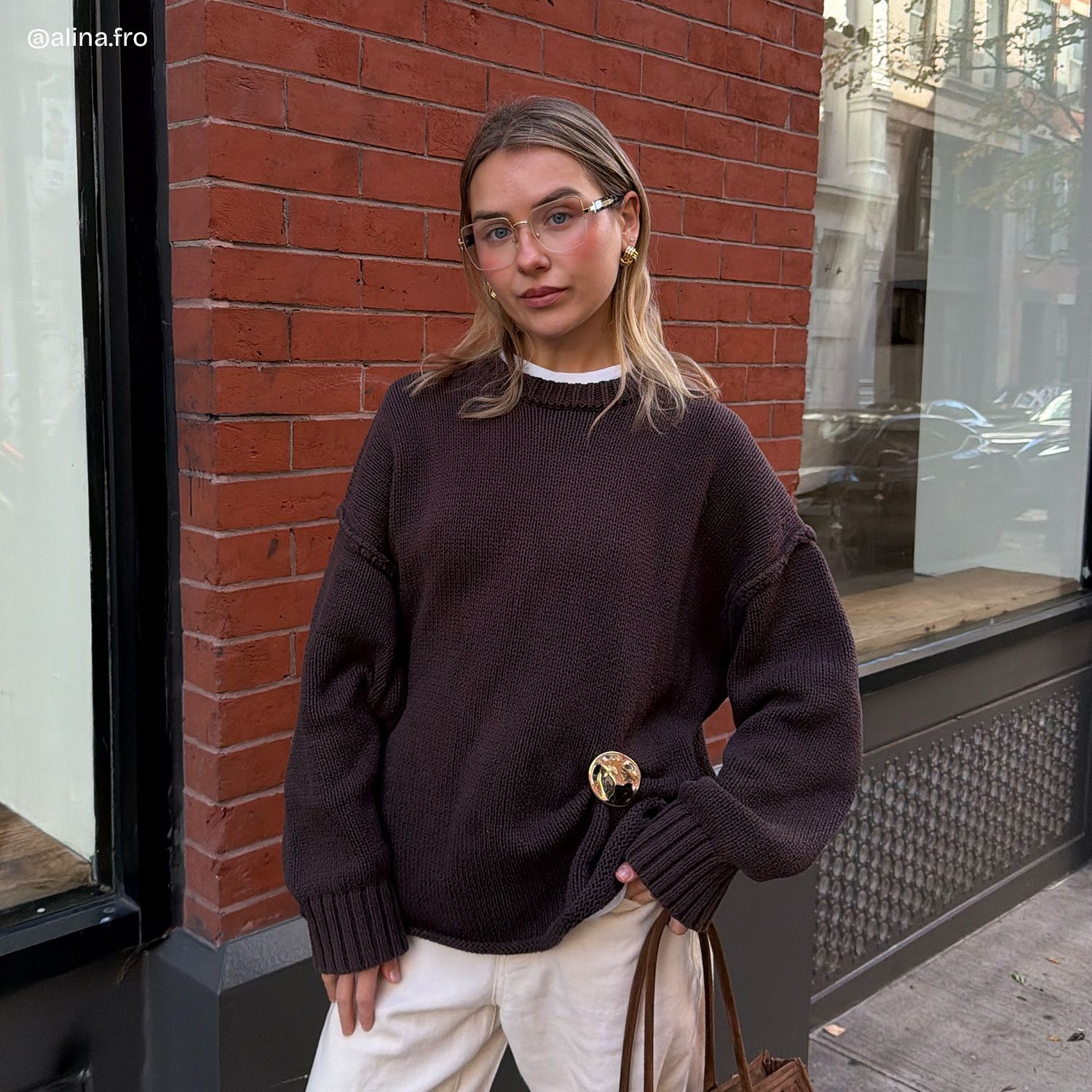 Lauren Gold Frame Glasses with Square Frame Online | ZEELOOL8