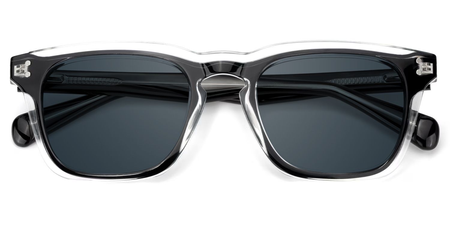 Tr90 Eyeglasses Frames With Rectangle Shape and Black Clear Color1