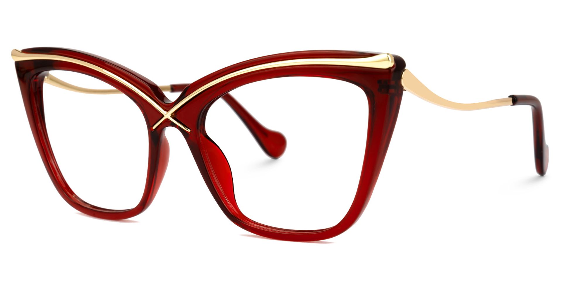 Winston Cat-eye Red Eyeglasses and Wide Frame Glasses1