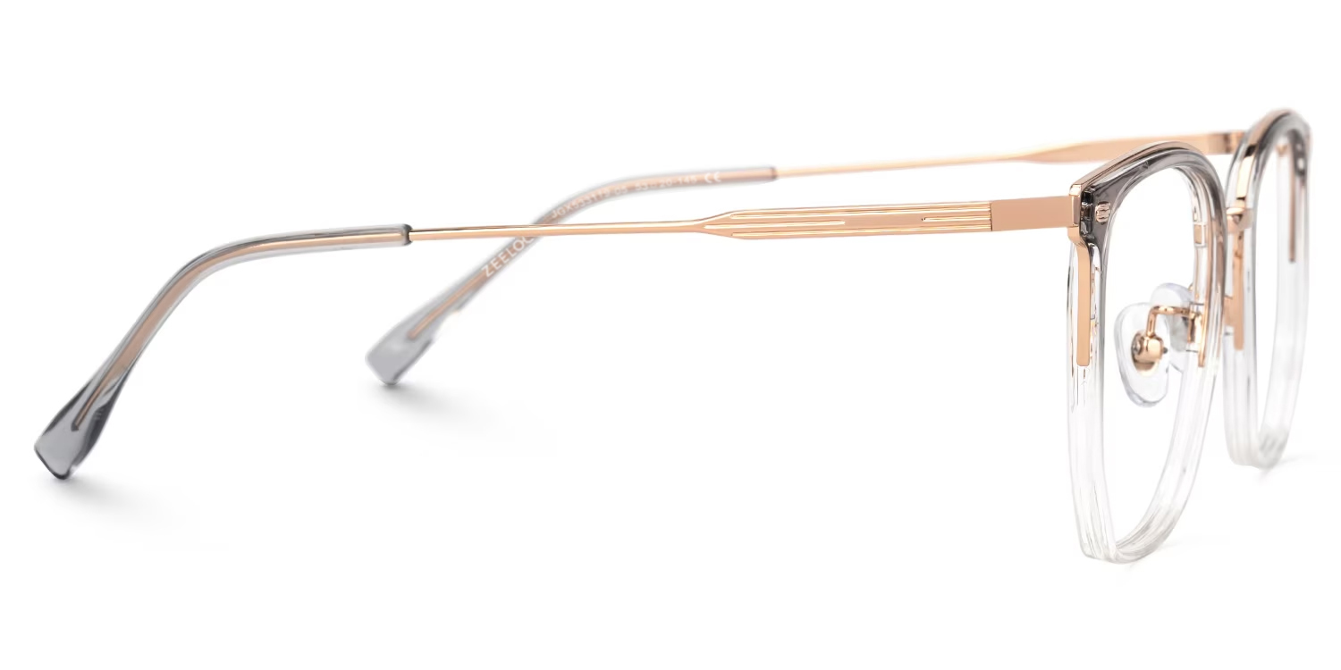 Roque Mixed-material Geometric Black Frame Glasses | ZEELOOL UK2