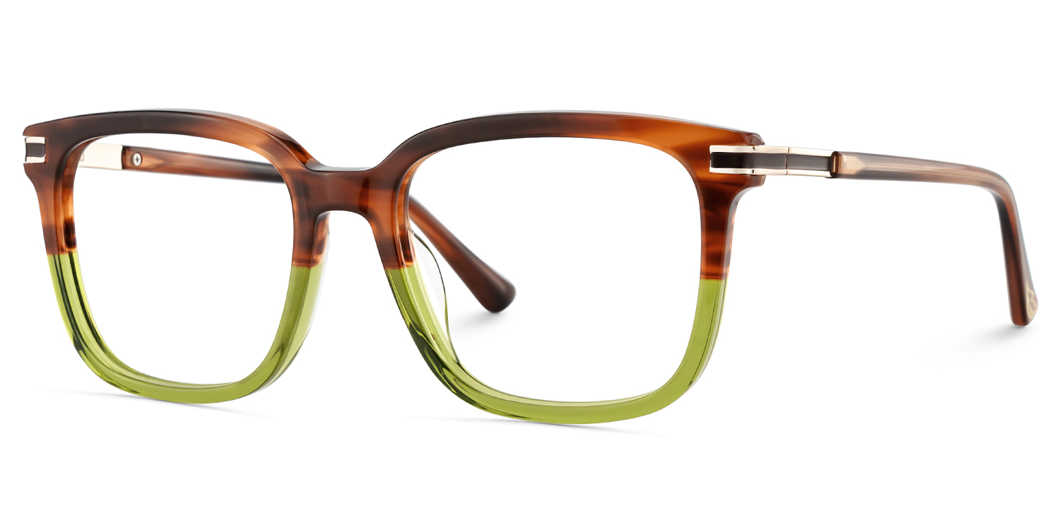 Kenny Square Brown Green Glasses3