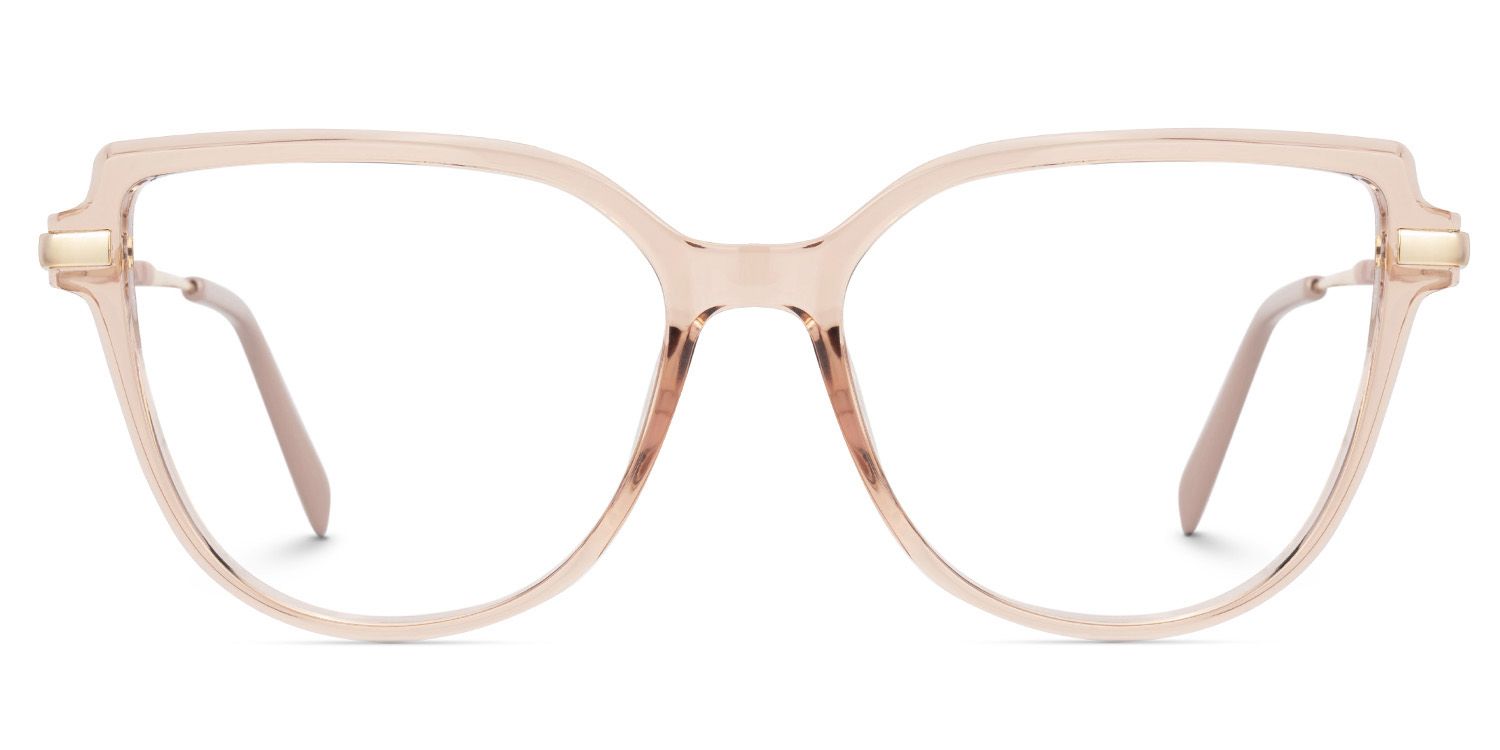 Eisan Thin Beige Eyeglass Frames with Cateye | ZEELOOL UK0