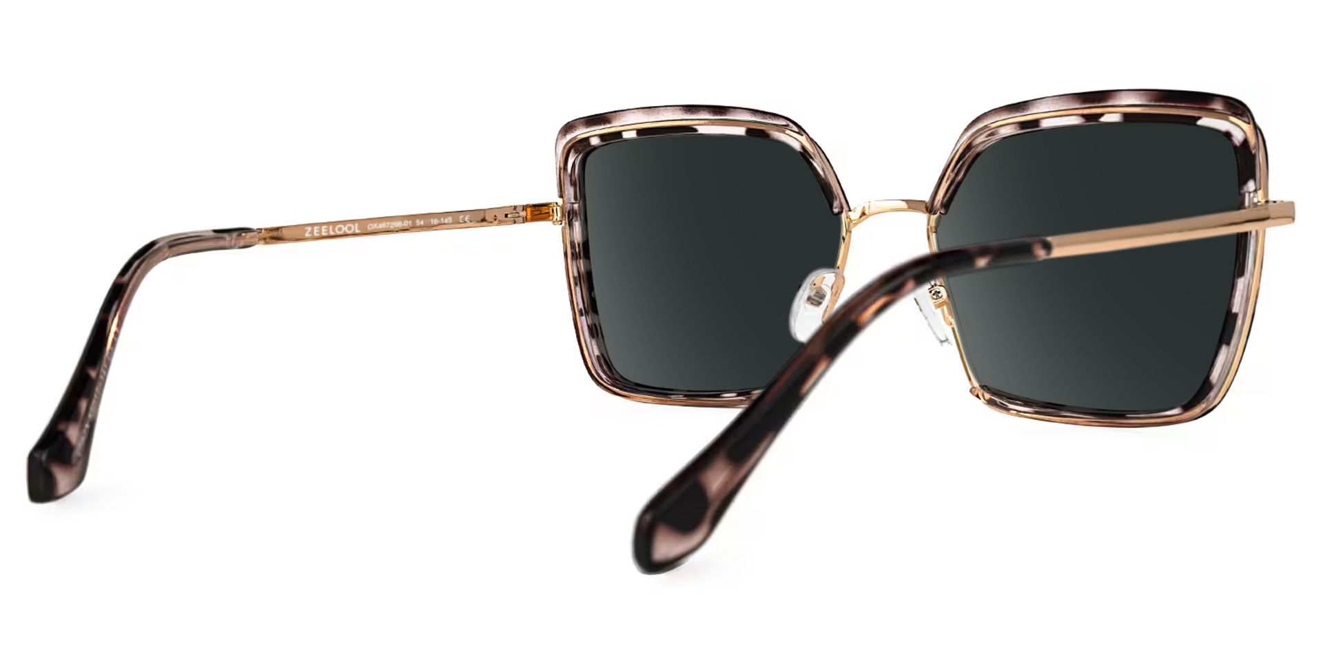 Cordaro Square Clear Tortoise Shell Sunglasses with Nose Pads3