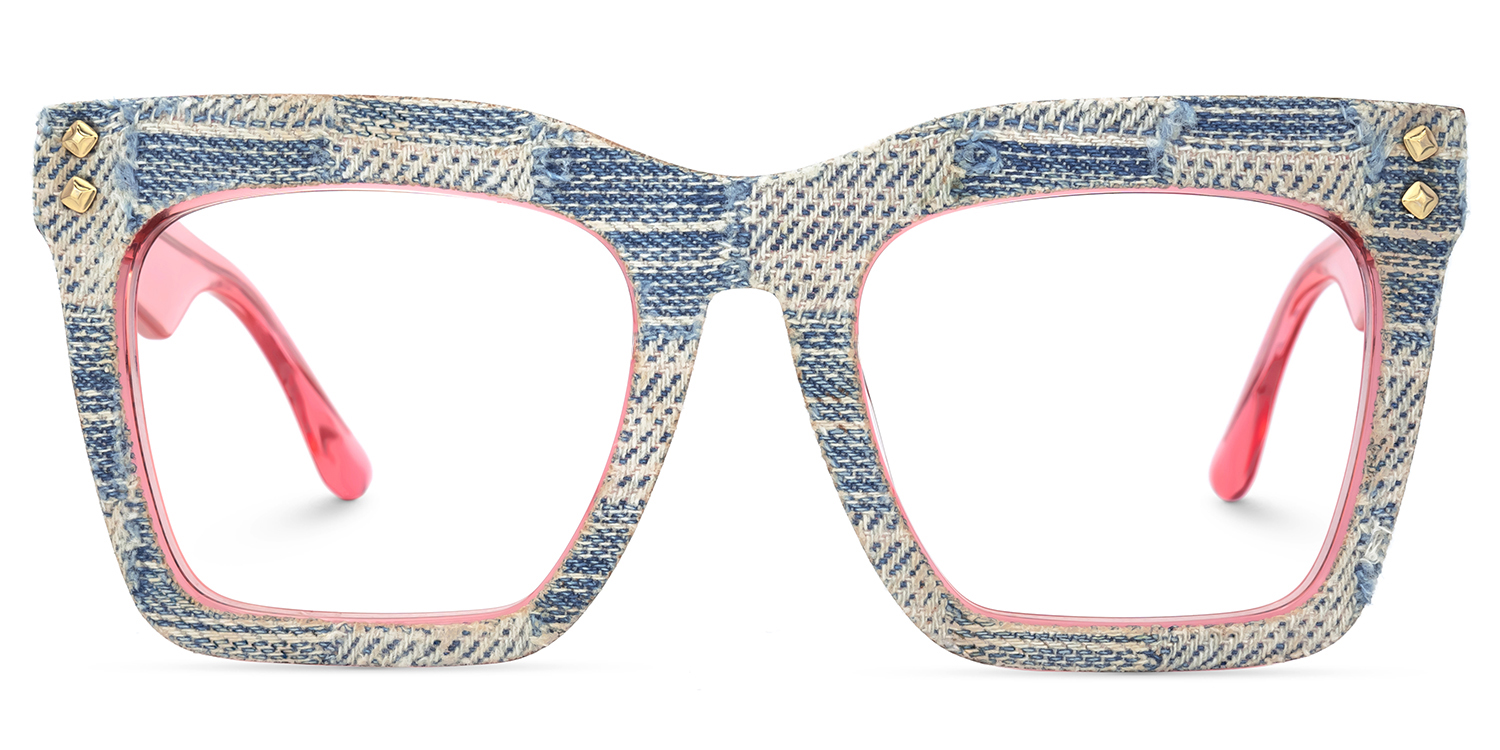 Porsha Square Blue White Glasses0