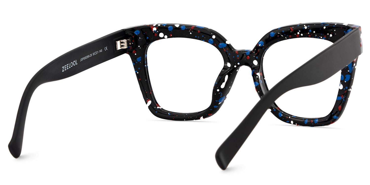 Malcolm Large Square Nerdy Glasses with Colorful Dots on The Frame4