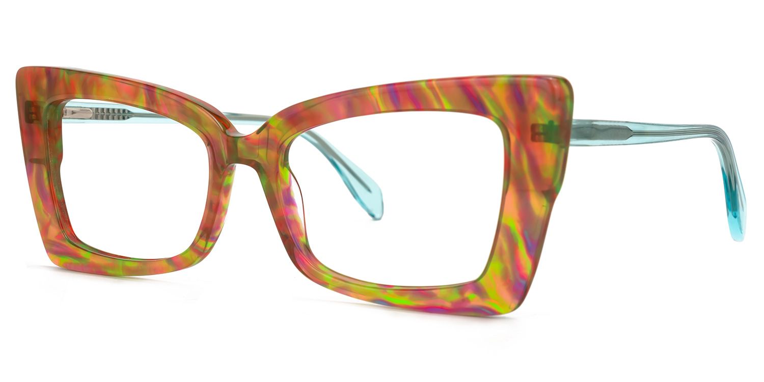 Rectangle Delcour Multicolor Glasses deals -Zeelool Glasses1