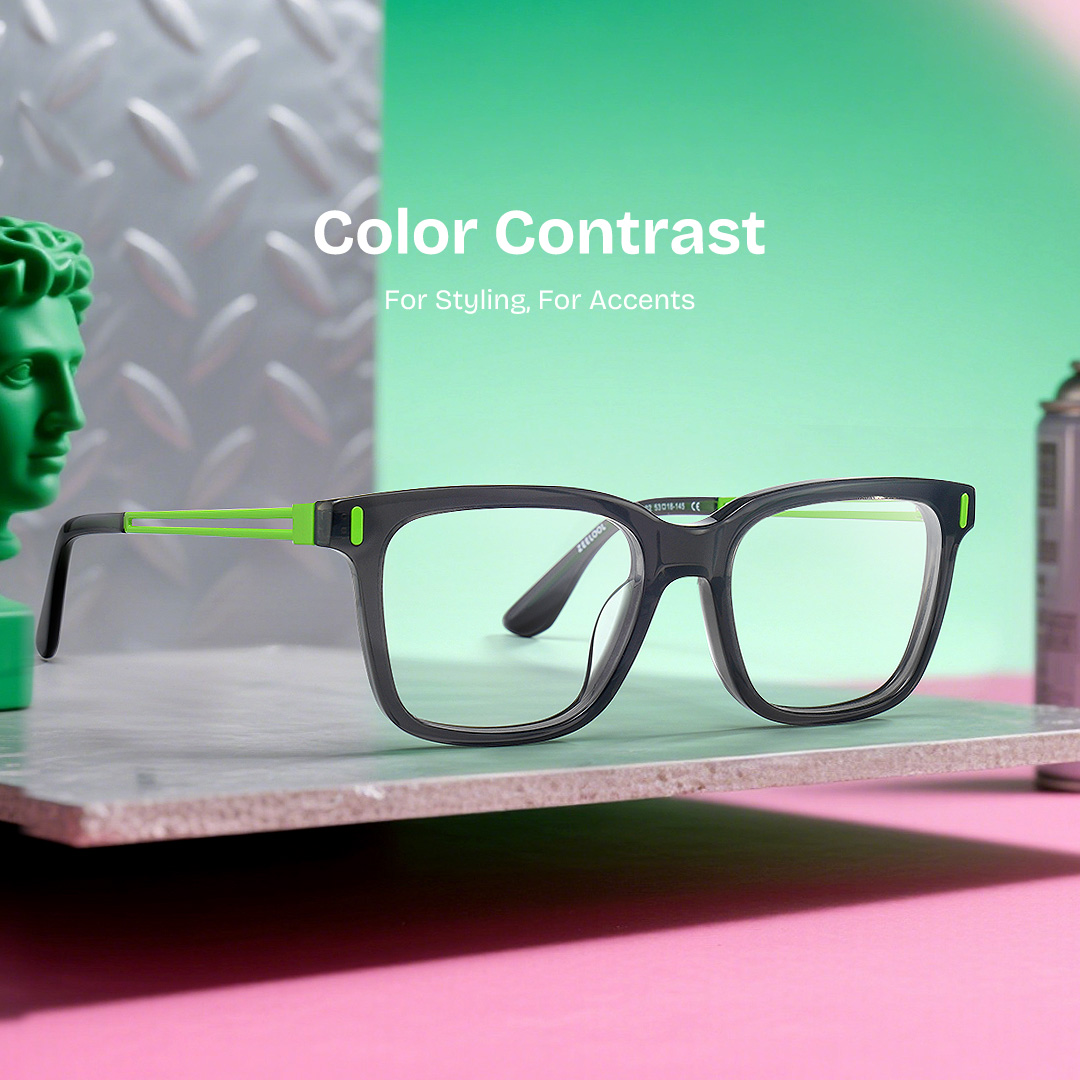 Axel Gray Frame Glasses with Rectangle Frame Online | ZEELOOL UK0