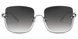Charie Rectangle Silver Sunglasses0